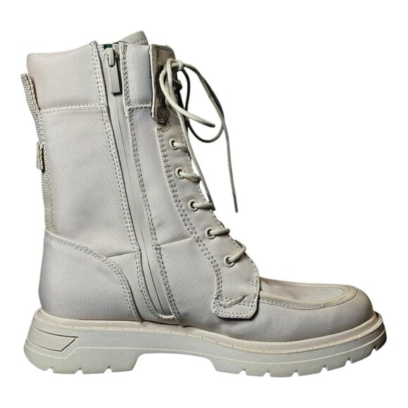 Franco Sarto Off-White / Cream Mid Calf Combat Boots Womens Sz 8 Water Resistant - Picture 8 of 10